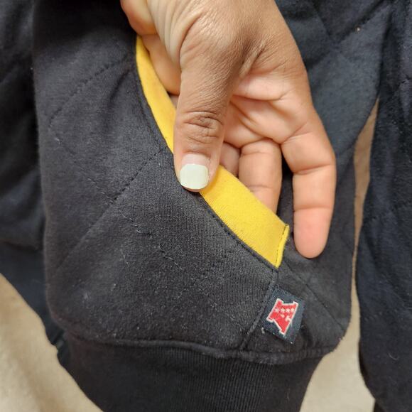 Pittsburgh Steelers Reversible NFL Logo Yellow Black Sweatshirt Jacket Men's S - Picture 7 of 11